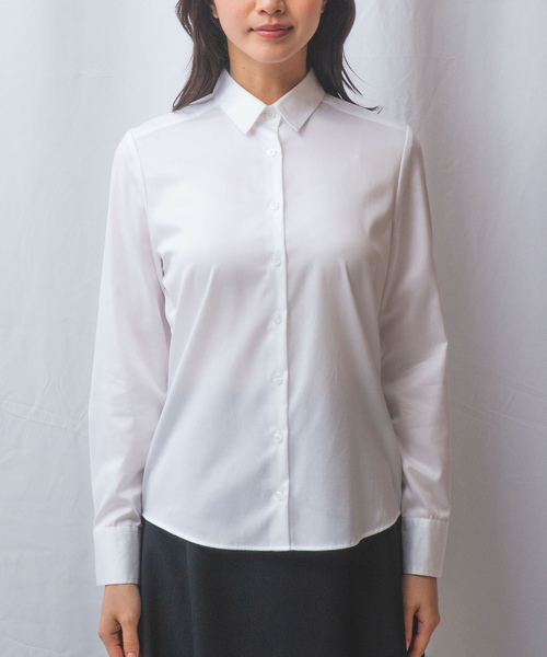 NARACAMICIE（ナラカミーチェ）の「【NARACAMICIE】ツイル長袖シャツ（シャツ/ブラウス・レディース・ホワイト・S/M/L/XL）」の2枚目の写真
