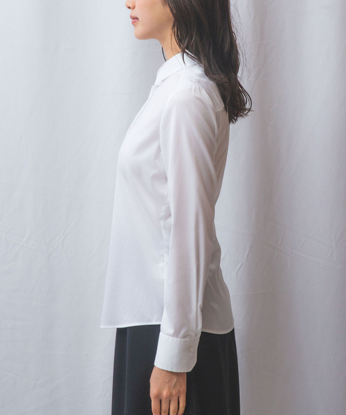 NARACAMICIE（ナラカミーチェ）の「【NARACAMICIE】ツイル長袖シャツ（シャツ/ブラウス・レディース・ホワイト・S/M/L/XL）」の3枚目の写真