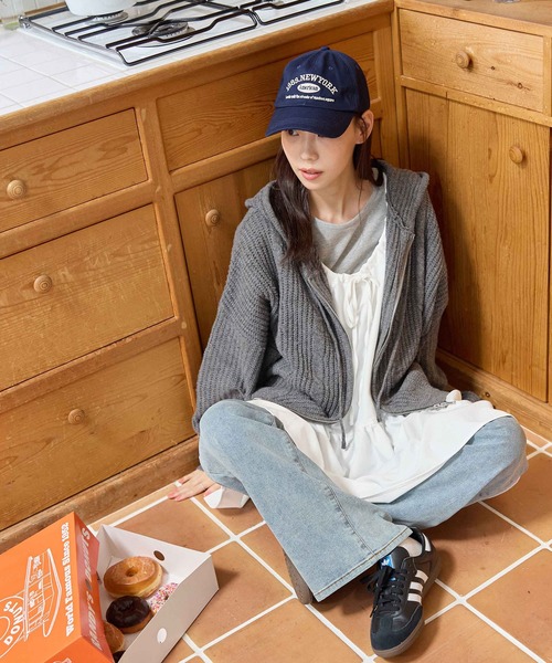 CHAN ME（チャンミ）の「ツイストニットパーカー（パーカー・レディース・カーキ/チャコールグレー/ベージュ・LARGE/MEDIUM/SMALL）」の10枚目の写真