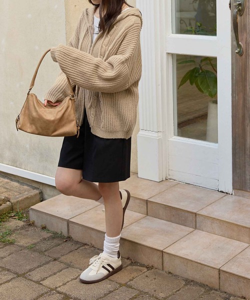 CHAN ME（チャンミ）の「ツイストニットパーカー（パーカー・レディース・カーキ/チャコールグレー/ベージュ・LARGE/MEDIUM/SMALL）」の15枚目の写真