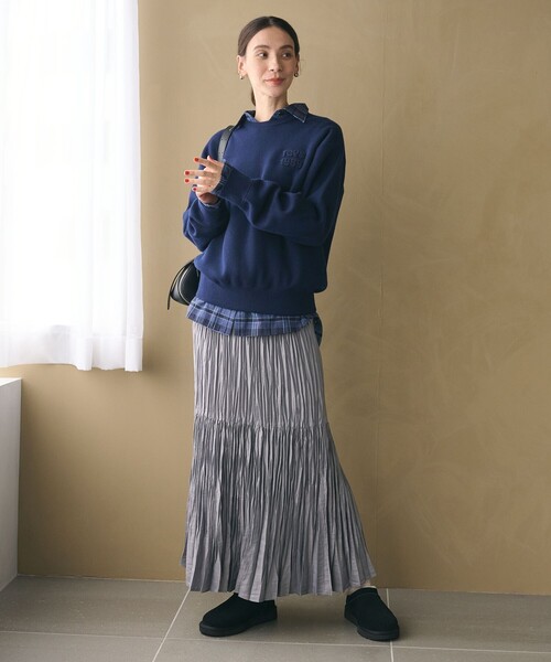 BEAUTY&YOUTH UNITED ARROWS（ビューティーアンドユースユナイテッドアローズ）の「ポリエステル チンツプリーツ スカート（スカート・レディース・ブラック/ライトグレー/ベージュ/オフホワイト・S/M）」の7枚目の写真