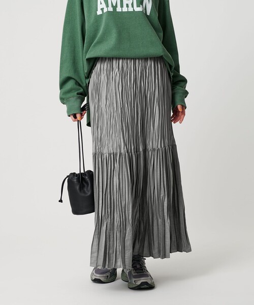 【新品用】BEAUTY&YOUTH ポリエステル チンツプリーツスカート セール】ポリエステル チンツプリーツ スカート（スカート