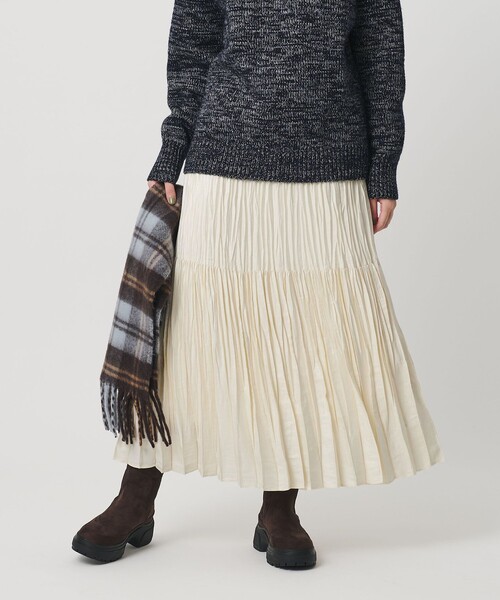 BEAUTY&YOUTH UNITED ARROWS（ビューティーアンドユースユナイテッドアローズ）の「ポリエステル チンツプリーツ スカート（スカート・レディース・ブラック/ライトグレー/ベージュ/オフホワイト・S/M）」の12枚目の写真