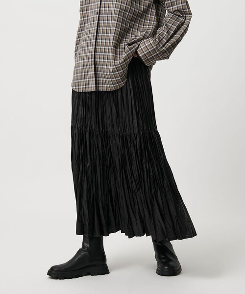 BEAUTY&YOUTH UNITED ARROWS（ビューティーアンドユースユナイテッドアローズ）の「ポリエステル チンツプリーツ スカート（スカート・レディース・ブラック/ライトグレー/ベージュ/オフホワイト・S/M）」の17枚目の写真