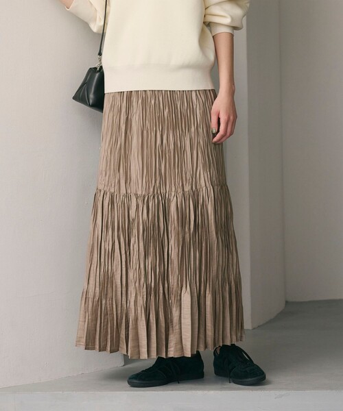 BEAUTY&YOUTH UNITED ARROWS（ビューティーアンドユースユナイテッドアローズ）の「ポリエステル チンツプリーツ スカート（スカート・レディース・ブラック/ライトグレー/ベージュ/オフホワイト・S/M）」の19枚目の写真