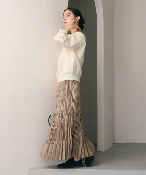 BEAUTY&YOUTH UNITED ARROWS（ビューティーアンドユースユナイテッドアローズ）の「ポリエステル チンツプリーツ スカート（スカート・レディース・ブラック/ライトグレー/ベージュ/オフホワイト・S/M）」の21枚目の写真