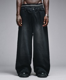 ANDER HUNK(A_[nN)Studs Design Sweat Pants / X^bYfUCXEFbgpc(XEFbgpc)