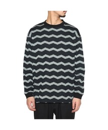 CALEE（キャリー）の「ZIGZAG DOUBLE JACQUARD BORDER L/S CS（Tシャツ/カットソー）」