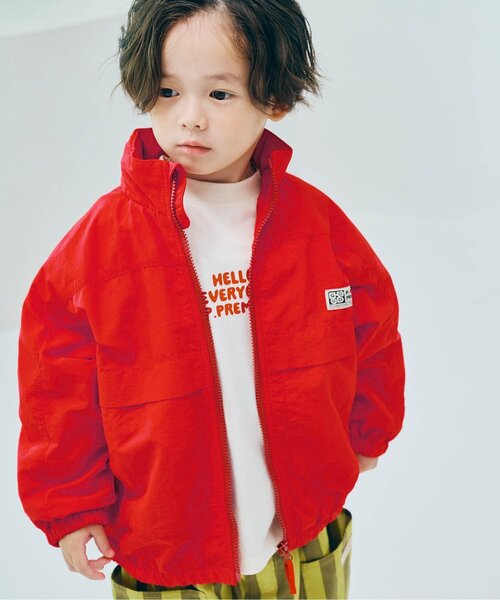 p.premier（ピードットプルミエ）の「【ジュニア対応】フードがしまえるマウンテンジャケット（ナイロンジャケット・キッズ・グリーン/レッド/キャメル/アイボリー/ブラック・80/90/100/120/130/110/140）」の5枚目の写真