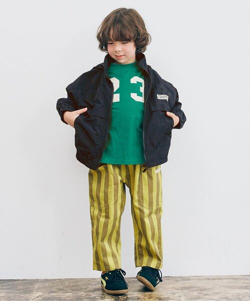 p.premier（ピードットプルミエ）の「【ジュニア対応】フードがしまえるマウンテンジャケット（ナイロンジャケット・キッズ・グリーン/レッド/キャメル/アイボリー/ブラック・80/90/100/120/130/110/140）」の8枚目の写真