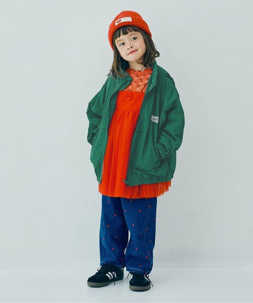 p.premier（ピードットプルミエ）の「【ジュニア対応】フードがしまえるマウンテンジャケット（ナイロンジャケット・キッズ・グリーン/レッド/キャメル/アイボリー/ブラック・80/90/100/120/130/110/140）」の14枚目の写真