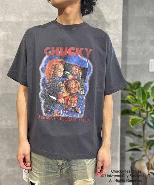 Bleu Bleuet（ブルーブルーエ）の「CHUCKYポスター風Tシャツ（Tシャツ/カットソー・レディース・ブラック/ホワイト・MEDIUM）」の2枚目の写真
