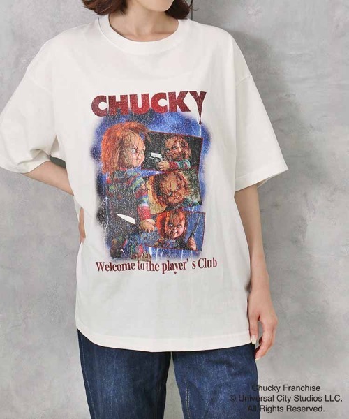 Bleu Bleuet（ブルーブルーエ）の「CHUCKYポスター風Tシャツ（Tシャツ/カットソー・レディース・ブラック/ホワイト・MEDIUM）」の3枚目の写真