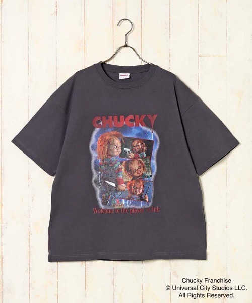 Bleu Bleuet（ブルーブルーエ）の「CHUCKYポスター風Tシャツ（Tシャツ/カットソー・レディース・ブラック/ホワイト・MEDIUM）」の15枚目の写真