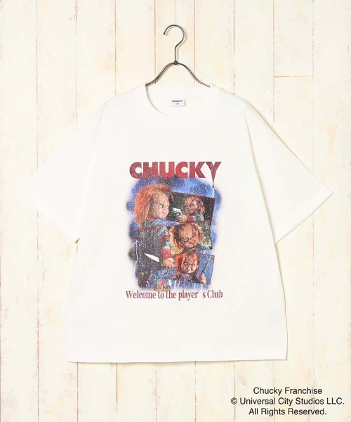 Bleu Bleuet（ブルーブルーエ）の「CHUCKYポスター風Tシャツ（Tシャツ/カットソー・レディース・ブラック/ホワイト・MEDIUM）」の14枚目の写真