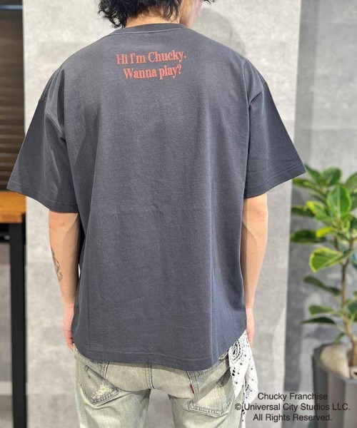 Bleu Bleuet（ブルーブルーエ）の「CHUCKYポスター風Tシャツ（Tシャツ/カットソー・レディース・ブラック/ホワイト・MEDIUM）」の10枚目の写真