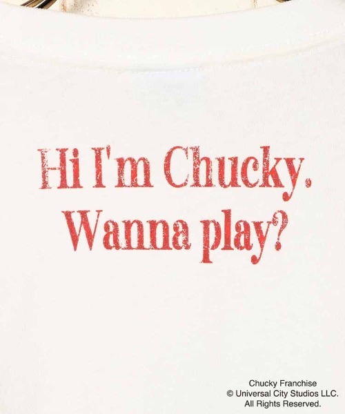 Bleu Bleuet（ブルーブルーエ）の「CHUCKYポスター風Tシャツ（Tシャツ/カットソー・レディース・ブラック/ホワイト・MEDIUM）」の13枚目の写真