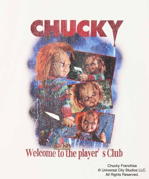 Bleu Bleuet（ブルーブルーエ）の「CHUCKYポスター風Tシャツ（Tシャツ/カットソー・レディース・ブラック/ホワイト・MEDIUM）」の12枚目の写真