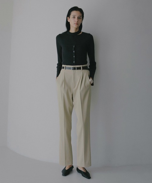 MANOF（マノフ）の「HIGH WAIST TAPERED PANTS（その他パンツ・レディース・ベージュ/ブラック・S/M）」の15枚目の写真