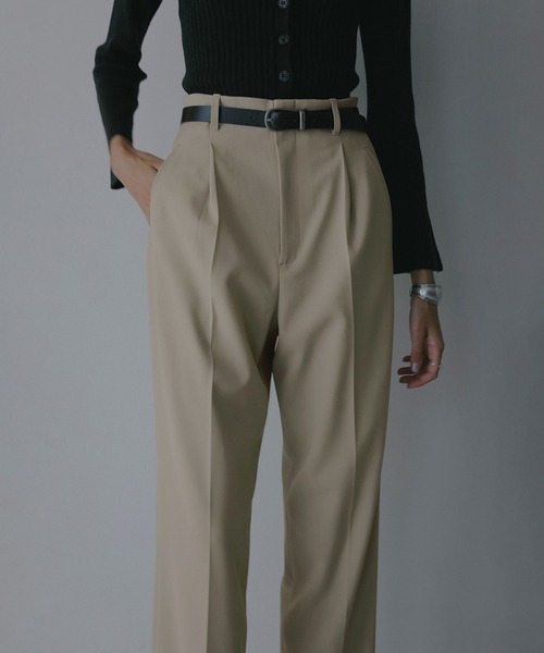 MANOF（マノフ）の「HIGH WAIST TAPERED PANTS（その他パンツ・レディース・ベージュ/ブラック・S/M）」の16枚目の写真