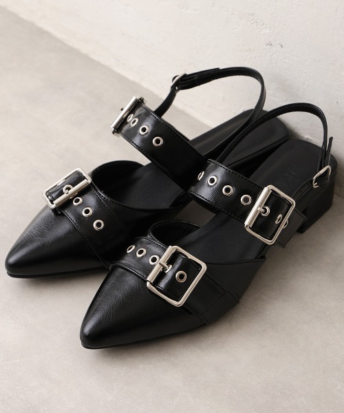 DEMETER(デメテル)の「【新色追加】ポインテッドトゥ バックルベルト ストラップパンプス(パンプス・レディース・ブラック/シルバー/ワインレッド/ホワイト/レオパード/カモフラージュ・LL/L/M/S)」の9枚目の写真
