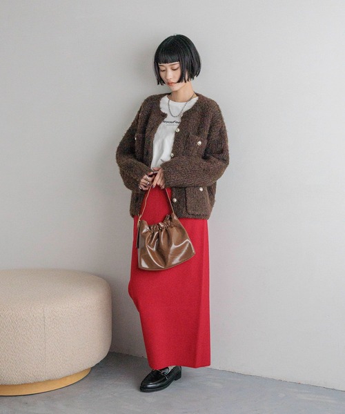 LOWRYS FARM（ローリーズファーム）の「ニットタイトスカート　580766（スカート・レディース・ブラウン/レッド/アイボリー/ブラック/その他・FREE）」の22枚目の写真