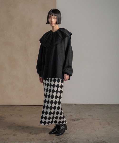 LOWRYS FARM（ローリーズファーム）の「ニットタイトスカート　580766（スカート・レディース・ブラウン/レッド/アイボリー/ブラック/その他・FREE）」の7枚目の写真