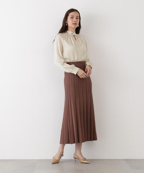 ◇ギャザーネックドットジャガードブラウス（シャツ/ブラウス