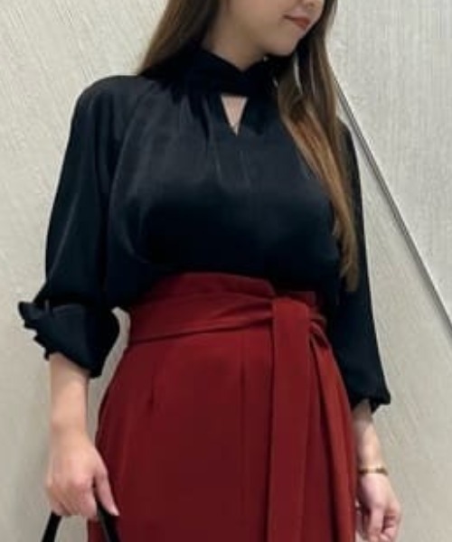 ◇ギャザーネックドットジャガードブラウス（シャツ/ブラウス