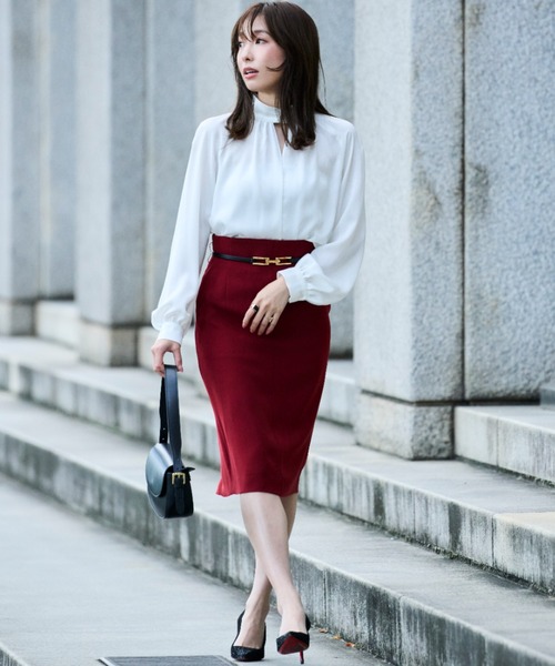 ◇ギャザーネックドットジャガードブラウス（シャツ/ブラウス