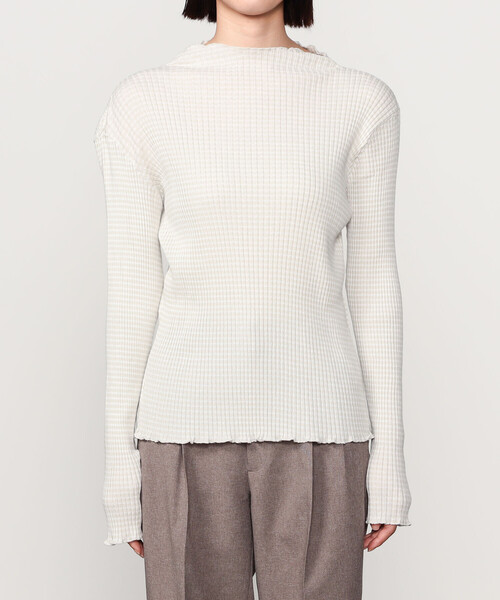 LE GLAZIK(ルグラジック)の「LE GLAZIK | コットンランダムリブ ボトルネック長袖Tシャツ WOMEN(Tシャツ/カットソー・レディース・ホワイト系その他/グレー系その他/ピンク系その他・36)」の5枚目の写真