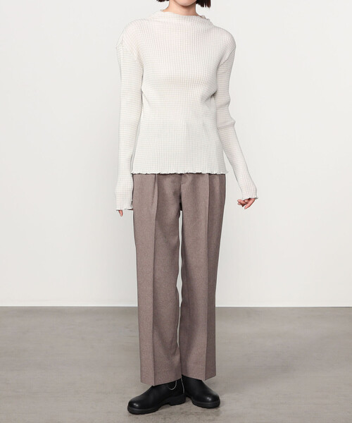 LE GLAZIK(ルグラジック)の「LE GLAZIK | コットンランダムリブ ボトルネック長袖Tシャツ WOMEN(Tシャツ/カットソー・レディース・ホワイト系その他/グレー系その他/ピンク系その他・36)」の8枚目の写真