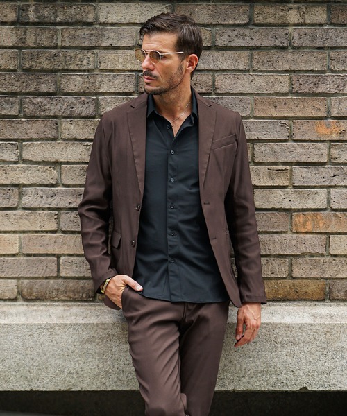 セール】ツイルテーラードジャケット メンズ スーツ ストレッチ 黒 白