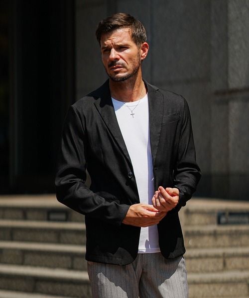 セール】ツイルテーラードジャケット メンズ スーツ ストレッチ