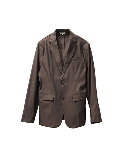ツイルテーラードジャケット メンズ スーツ ストレッチ 黒 白 茶色