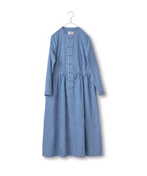 Sunny clouds(サニークラウズ)の「サニークラウズ 初恋草ギンガムワンピース〈レディース〉(ワンピース・レディース・ブルー・MP/M/L/LL/3L)」の13枚目の写真