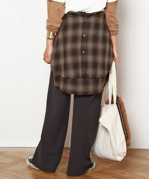 エラスティックパンツ(ブラウン)（スラックス）｜AP STUDIO（エーピー