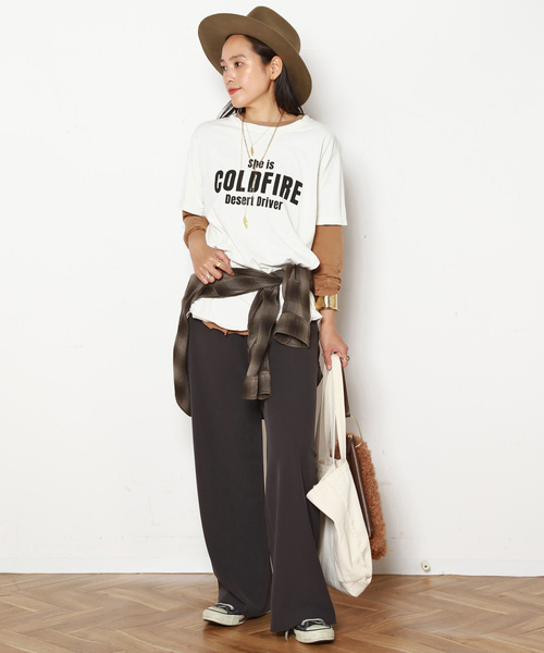 APSTUDIO エラスティックパンツ 36　ブラウン　2023 エラスティックパンツ(ブラウン)（スラックス）｜AP STUDIO（エーピー