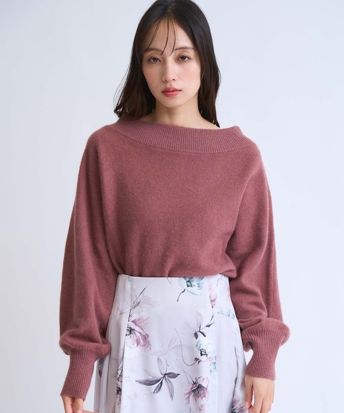 NOELA（ノエラ）の「ラクーンブレンドオフショルニット（ニット/セーター・レディース・ピンク/イエロー/ベージュ/チャコールグレー・フリー）」の4枚目の写真