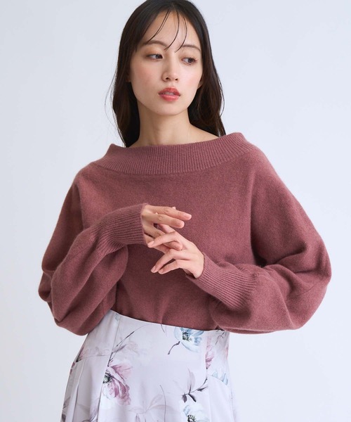 NOELA（ノエラ）の「ラクーンブレンドオフショルニット（ニット/セーター・レディース・ピンク/イエロー/ベージュ/チャコールグレー・フリー）」の16枚目の写真