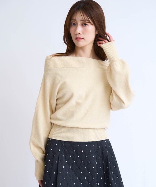 NOELA（ノエラ）の「ラクーンブレンドオフショルニット（ニット/セーター・レディース・ピンク/イエロー/ベージュ/チャコールグレー・フリー）」の21枚目の写真