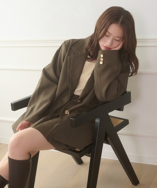 Ambre Neige(アンブルネージュ)の「gold button pleats mini skirt / ゴールドボタンプリーツミニスカート(スカート・レディース・チャコールグレー/ダークブラウン/ベージュ/ブラック・FREE)」の10枚目の写真