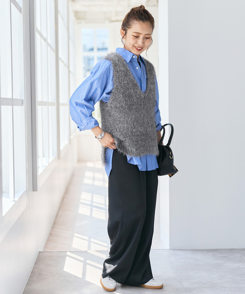 Spick & Span（スピックアンドスパン）の「シャギーベスト（ベスト・レディース・ブラウン/グレー・FREE）」の3枚目の写真