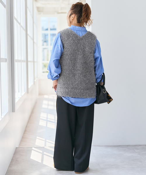 Spick & Span（スピックアンドスパン）の「シャギーベスト（ベスト・レディース・ブラウン/グレー・FREE）」の4枚目の写真