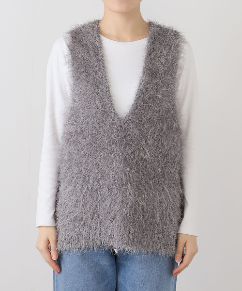 Spick & Span（スピックアンドスパン）の「シャギーベスト（ベスト・レディース・ブラウン/グレー・FREE）」の19枚目の写真