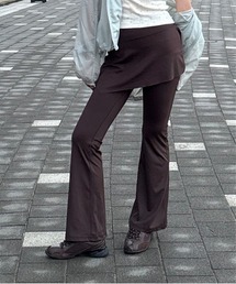 レイヤードシルエットパンツ (スカートパンツ）