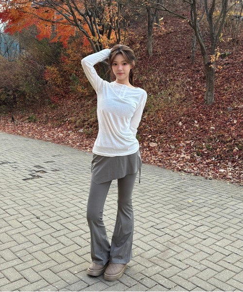 Vini(ヴィニ)の「レイヤードシルエットパンツ (スカートパンツ)(その他パンツ・レディース・ブラウン/ブラック/グレー・MEDIUM)」の16枚目の写真