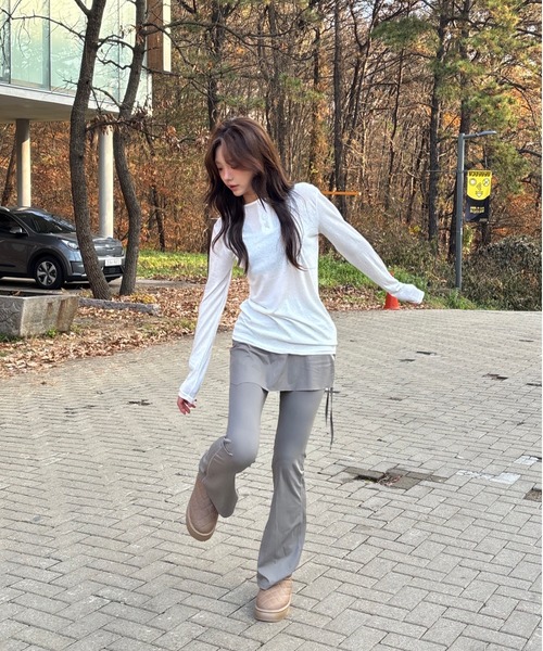 Vini(ヴィニ)の「レイヤードシルエットパンツ (スカートパンツ)(その他パンツ・レディース・ブラウン/ブラック/グレー・MEDIUM)」の17枚目の写真