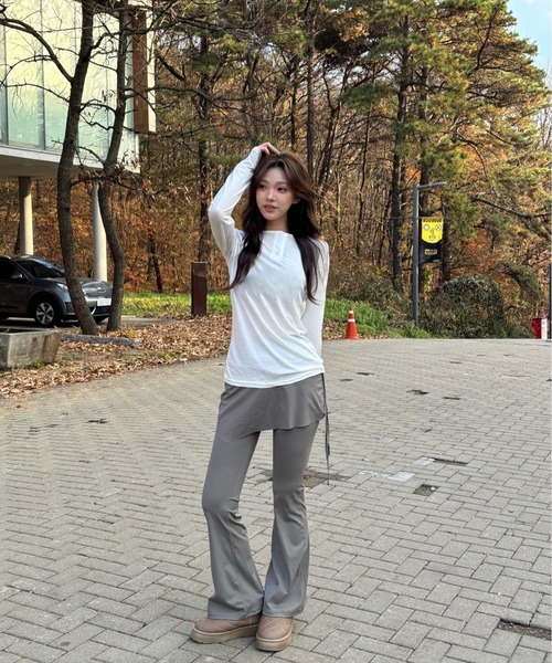 Vini(ヴィニ)の「レイヤードシルエットパンツ (スカートパンツ)(その他パンツ・レディース・ブラウン/ブラック/グレー・MEDIUM)」の21枚目の写真