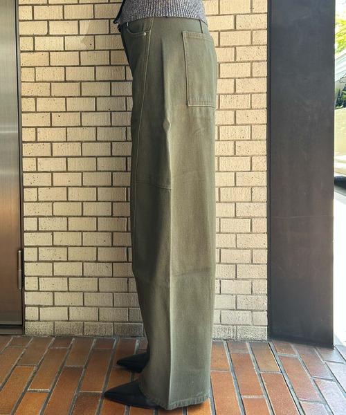 Ampirula(アンピルーラ)の「バレルレッグ ジーンズ レディース デニムパンツ 冬 レディース 秋 秋冬(デニムパンツ・レディース・グリーン/ブラック・M/S)」の5枚目の写真